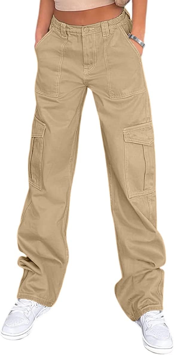 khaki cargo pants for women