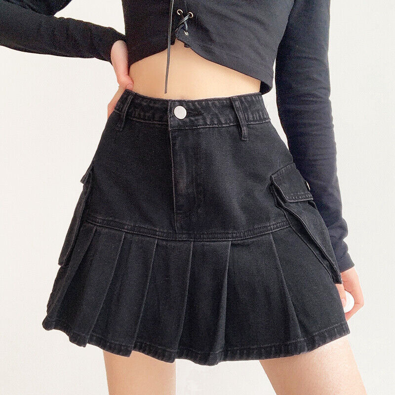 black denim skirt