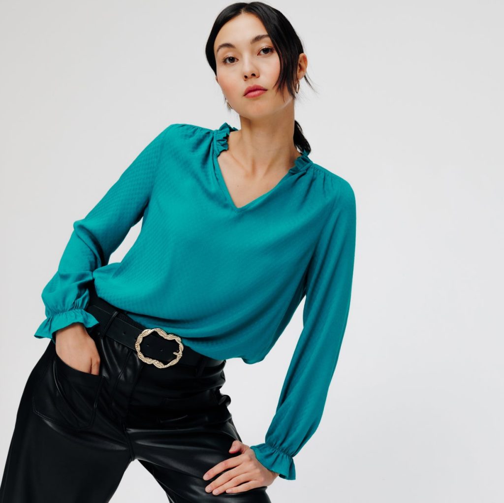 emerald green blouse