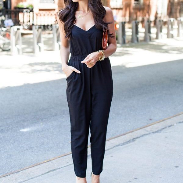 how to dress up a black jumpsuit