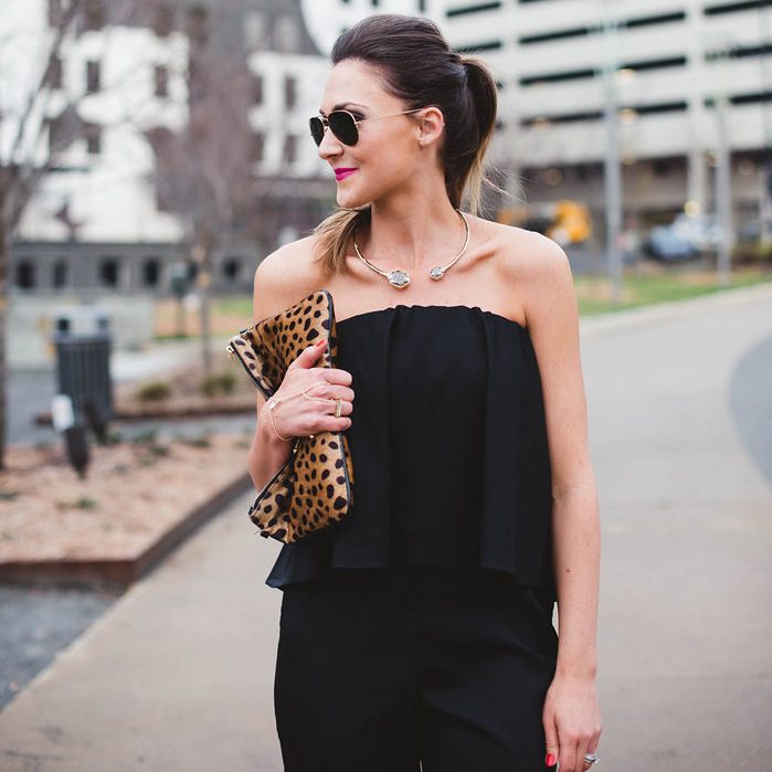 how to dress up a black jumpsuit