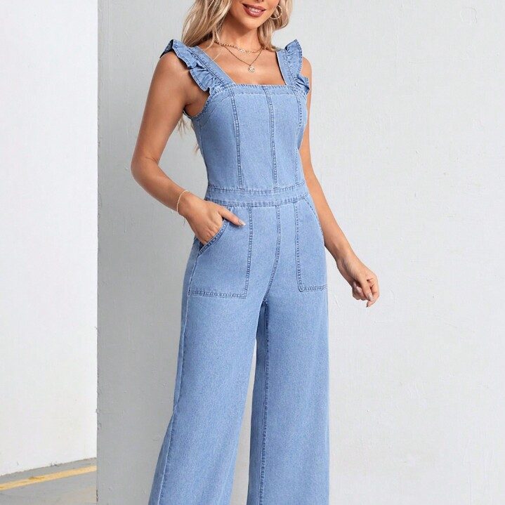 blue jumpsuit