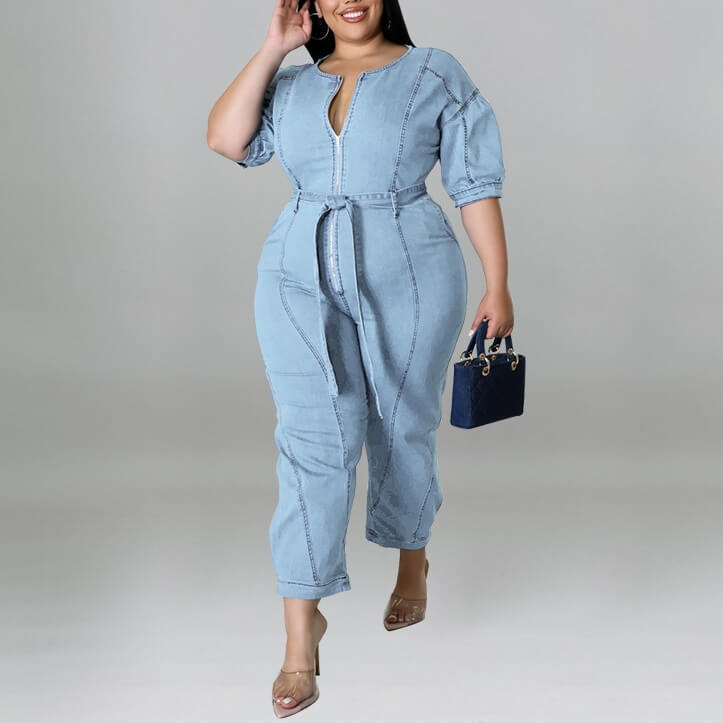 women's jean jumpsuit plus size