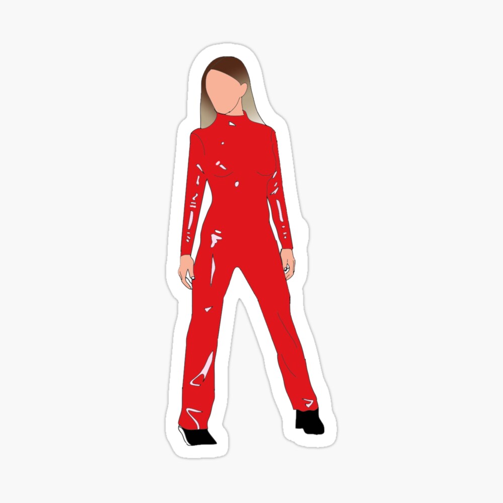 britney red jumpsuit