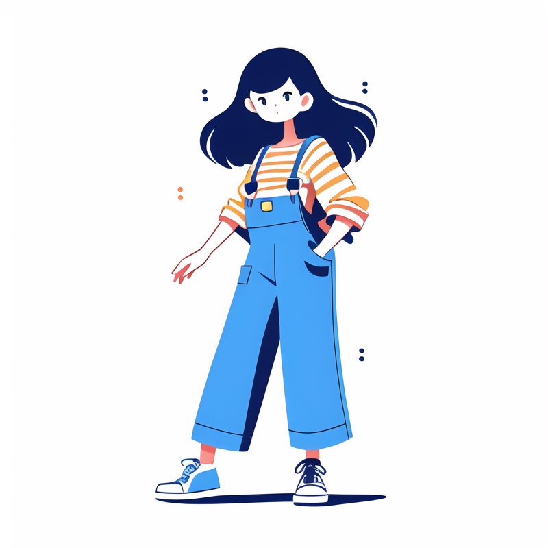 striped overalls